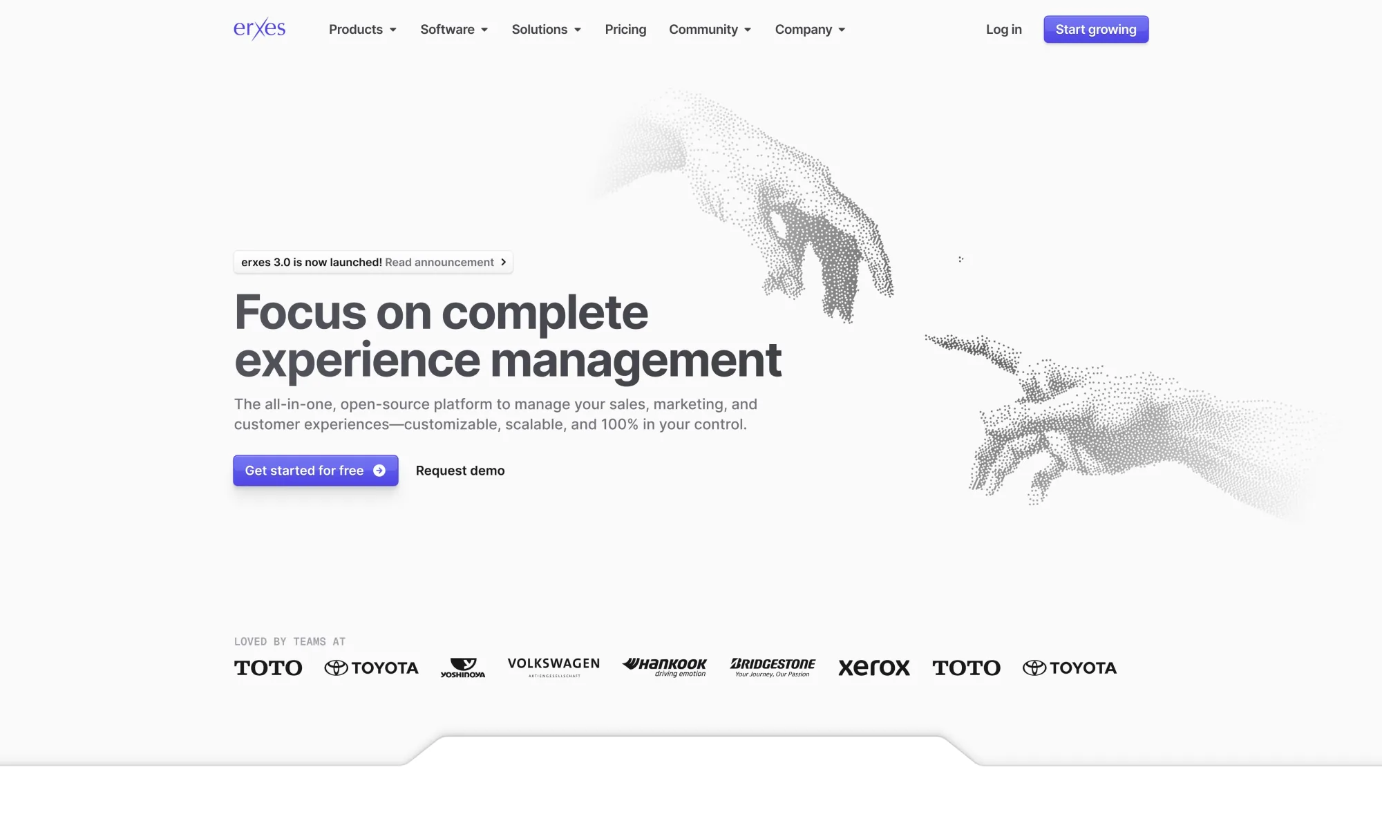 Erxes landing page concept