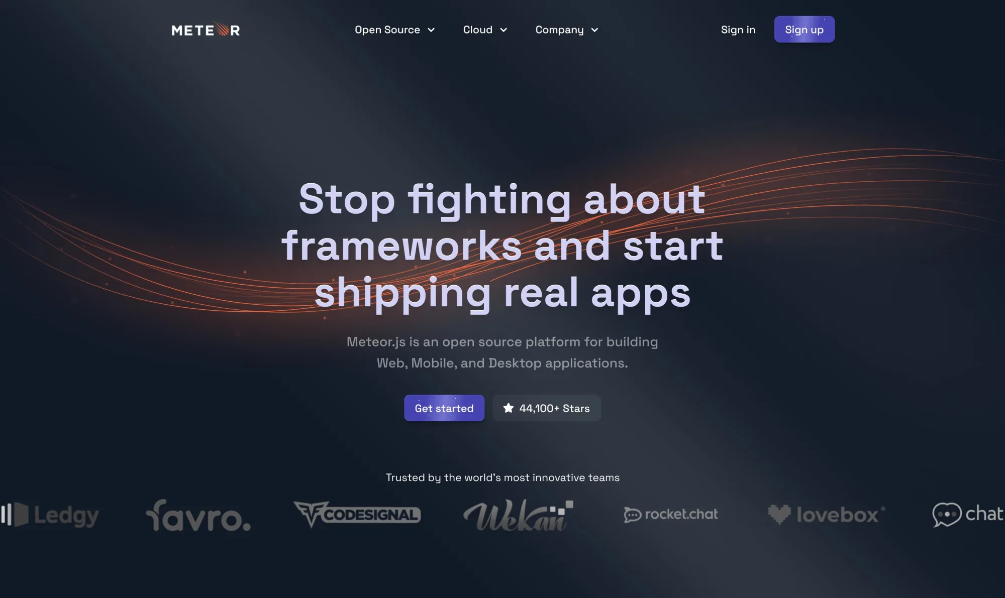 Meteor landing page concept